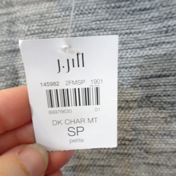 PURE JILL Gray Knit Sweater Dress Size S Petite NEW Shift Pockets Turtleneck - Picture 4 of 6